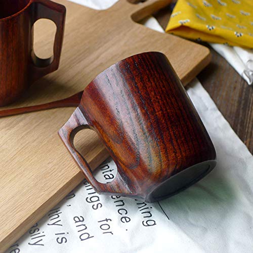 Renawe 12 oz Handmade Wooden Coffee Mug Wood Outdoor Cool Man Cups Unique Camping Guys Tankard Vintage Beer Mugs Stein for Men Gift Unusual Rustic Coffee Tea Cup Fancy Manly Viking Mug - Image 2