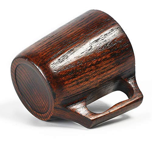 Renawe 12 oz Handmade Wooden Coffee Mug Wood Outdoor Cool Man Cups Unique Camping Guys Tankard Vintage Beer Mugs Stein for Men Gift Unusual Rustic Coffee Tea Cup Fancy Manly Viking Mug - Image 5