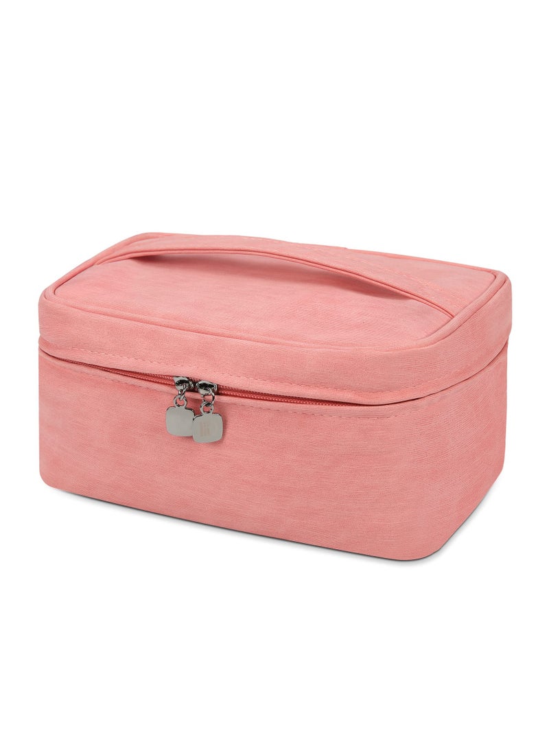 KASTWAVE Waterproof Leather Cosmetic Travel Bag, Portable Makeup Brush Bag, Multifunctional Makeup Organizer Bag for Travel - Image 1