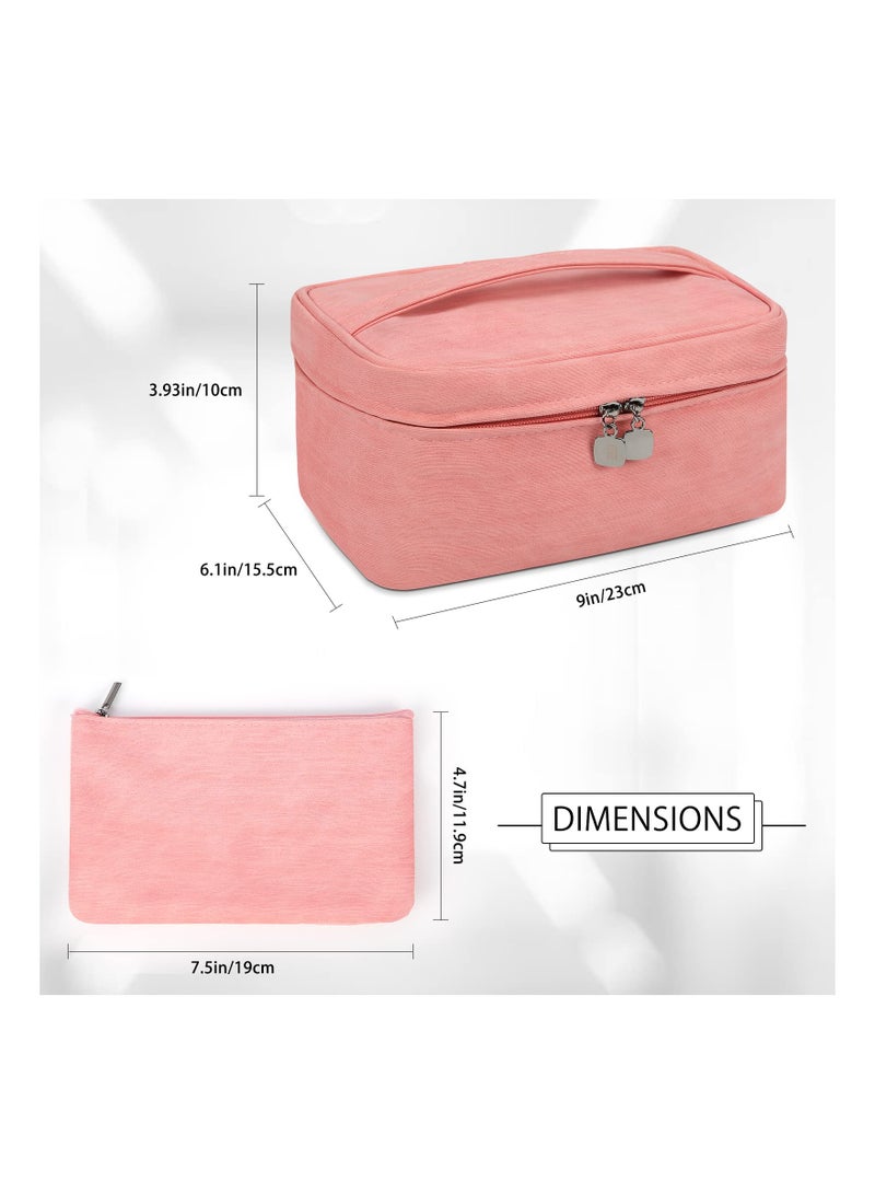 KASTWAVE Waterproof Leather Cosmetic Travel Bag, Portable Makeup Brush Bag, Multifunctional Makeup Organizer Bag for Travel - Image 4