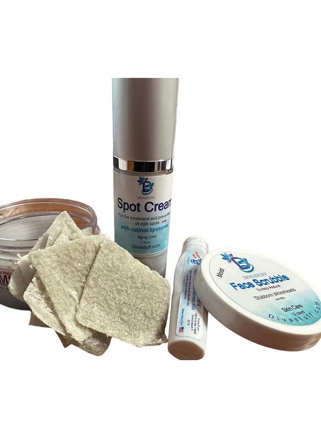 Diva Stuff 3 Piece Set Face Scrubcream And Purse Size Spot Applicator For Milk Spots Whiteheads Blackheads And Stubborn Clogged Pores By Diva Stuff - Image 1