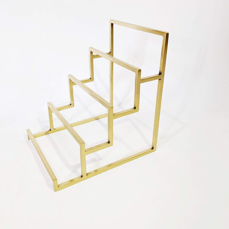 Wallet Display Stand Holder Jewelry Display Riser Shelf Showcase Fixtures Stainless Steel Golden 4Tier