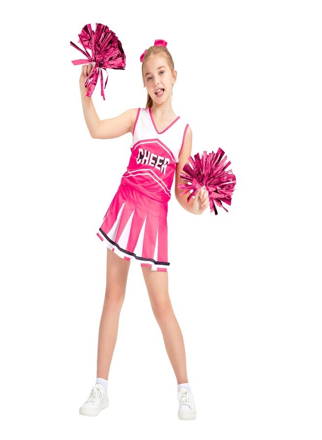 Danzcue Cheerleader Costume for Girls, Cheerleader Outfit for Girls, Pink, X-Small - Image 4