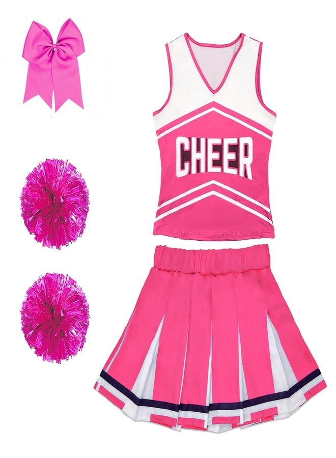 Danzcue Cheerleader Costume for Girls, Cheerleader Outfit for Girls, Pink, X-Small - Image 1