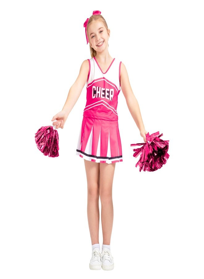 Danzcue Cheerleader Costume for Girls, Cheerleader Outfit for Girls, Pink, X-Small - Image 2