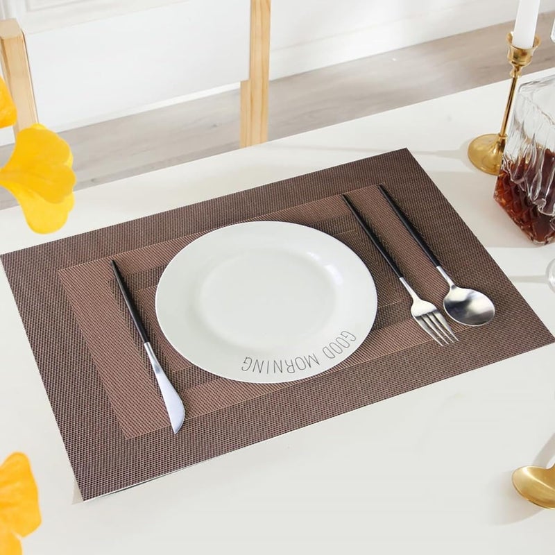 Hian Stain Resistant Dinner Place Mats Durable Easy to Clean NonSlip Heat Resistant Table Mats for Indoor Outdoor Use Stylish and Elegant Protection for Dining Tables - Image 4