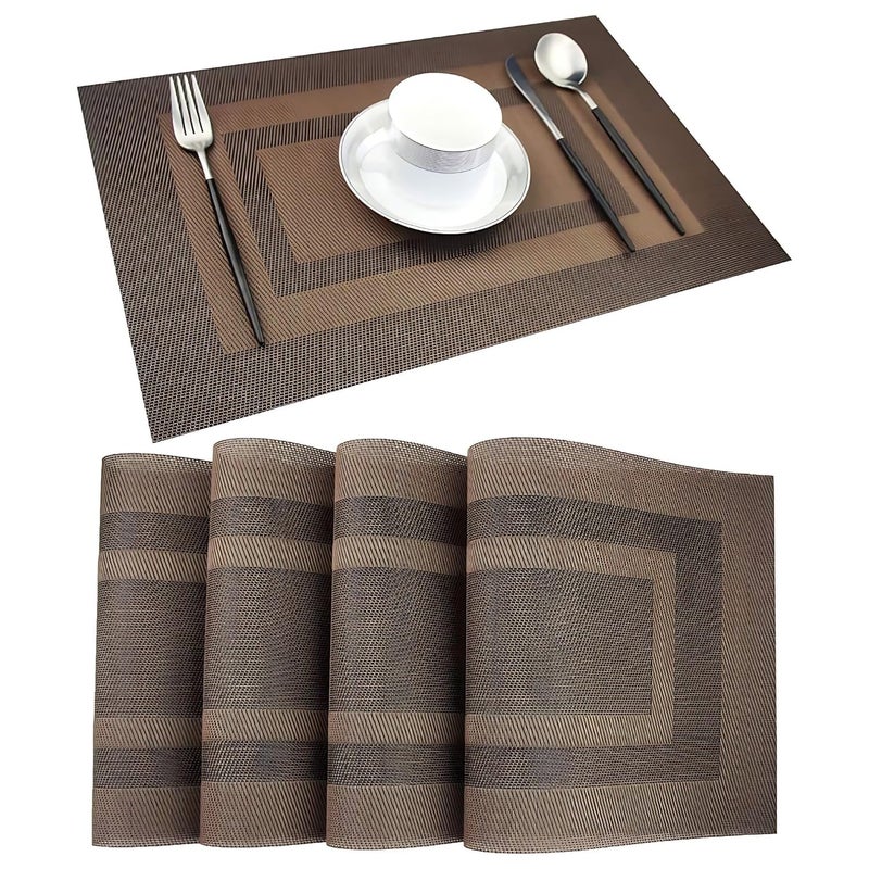 Hian Stain Resistant Dinner Place Mats Durable Easy to Clean NonSlip Heat Resistant Table Mats for Indoor Outdoor Use Stylish and Elegant Protection for Dining Tables - Image 1