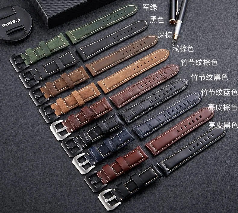 Bluejw Luxury Retro Genuine Leather Watch Band – Replace the Watch Strap for Smart Watches, 20mm 22mm 24mm 26mm Universal Replacement Wristband - Image 3