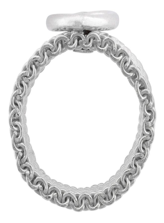 سابرينا سيلفر خاتم زفاف من الفضة الإسترلينية عيار 925، مصنوع يدويًا، بتصميم شبكي 8 مم، مزين بقلب، مناسب للرجال والنساء، عرضه 5/16 بوصة، مقاس 9. - Image 2