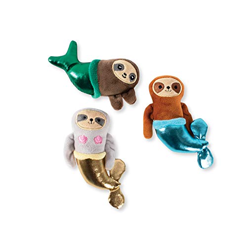 Fringe Studio Sloth Mermaids Small Plush Squeaker Dog Toy 3PCS Set PetShop Collection 289438 - Image 1