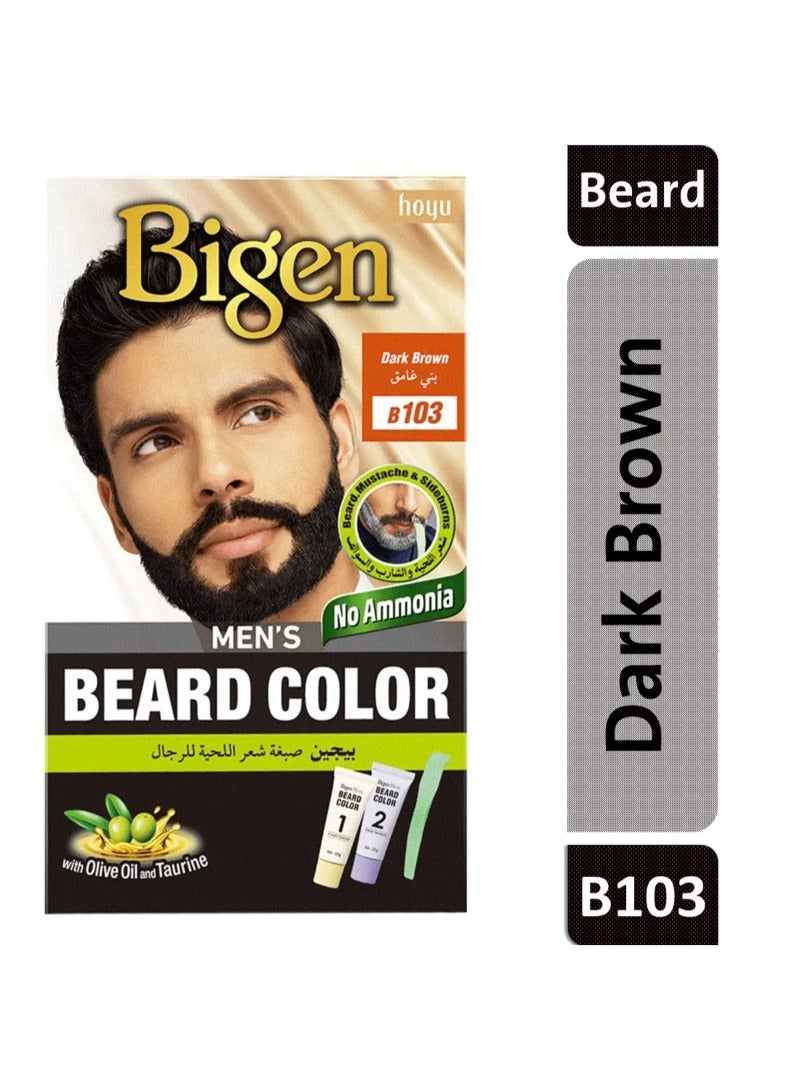 Bigen صبغة شعر بيجين للرجال بلون اللحية بني غامق B103 - Image 1