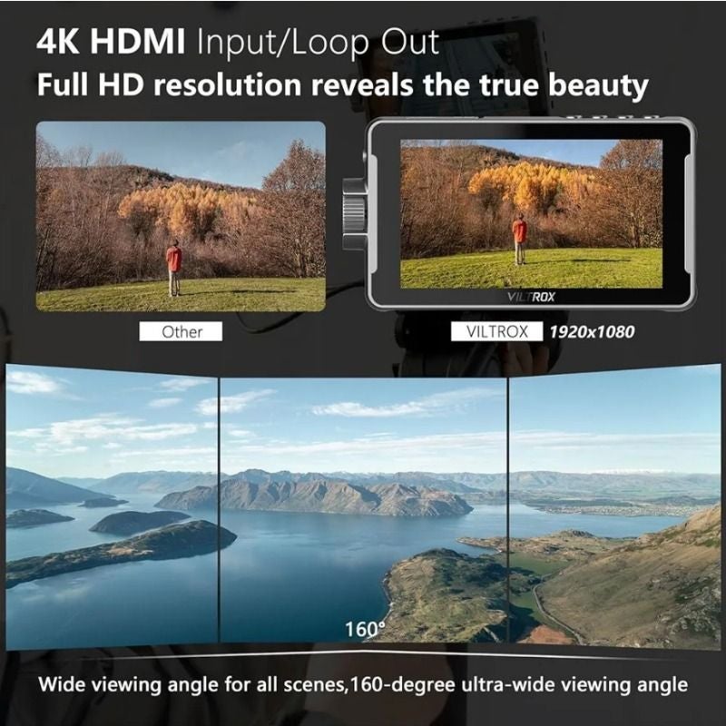 Viltrox Dc-550 5.5-inch 4K Hdmi Touchscreen Camera Field Monitor 3D LUT IPS HD 1920x1080 with Battery - Image 4