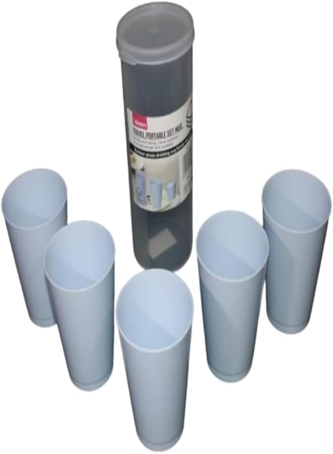 Spaceshoop Plastic Cups - 5 pcs of Reusable PP Cups, Unbreakable Child Plastic Mug, Coffee Water Cups, Plastic Polypropylene Cups for Party, Camping (1pc)