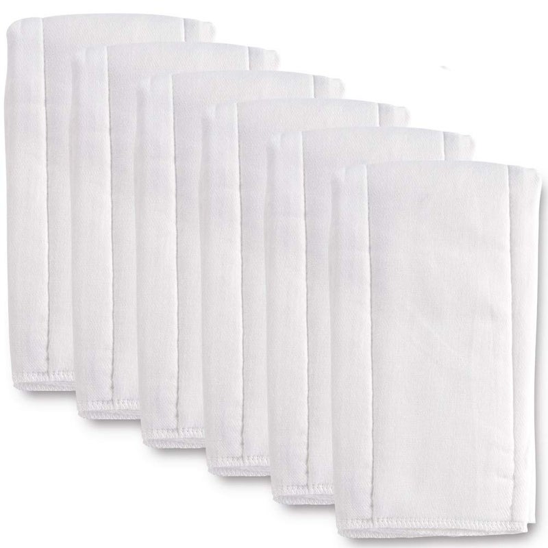 Fasoar Cloth Diapers Prefold Covers 6 Pack 6 ply 100 Unbleached Cotton Thick Washable Absorbent Diaper Covers for Babies and Toddlers MultiUse 1035 lbs 6 Pack