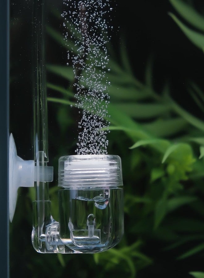 باوفلي موزع ثاني أكسيد الكربون Pawfly لنباتات أحواض السمك، بخاخ ثاني أكسيد الكربون من الأكريليك الشفاف مع قرص سيراميكي وعداد فقاعات وكوب شفط - Image 1
