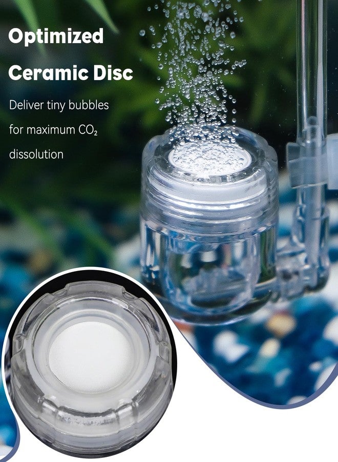 باوفلي موزع ثاني أكسيد الكربون Pawfly لنباتات أحواض السمك، بخاخ ثاني أكسيد الكربون من الأكريليك الشفاف مع قرص سيراميكي وعداد فقاعات وكوب شفط - Image 5