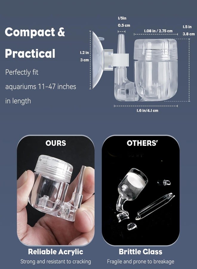 باوفلي موزع ثاني أكسيد الكربون Pawfly لنباتات أحواض السمك، بخاخ ثاني أكسيد الكربون من الأكريليك الشفاف مع قرص سيراميكي وعداد فقاعات وكوب شفط - Image 2