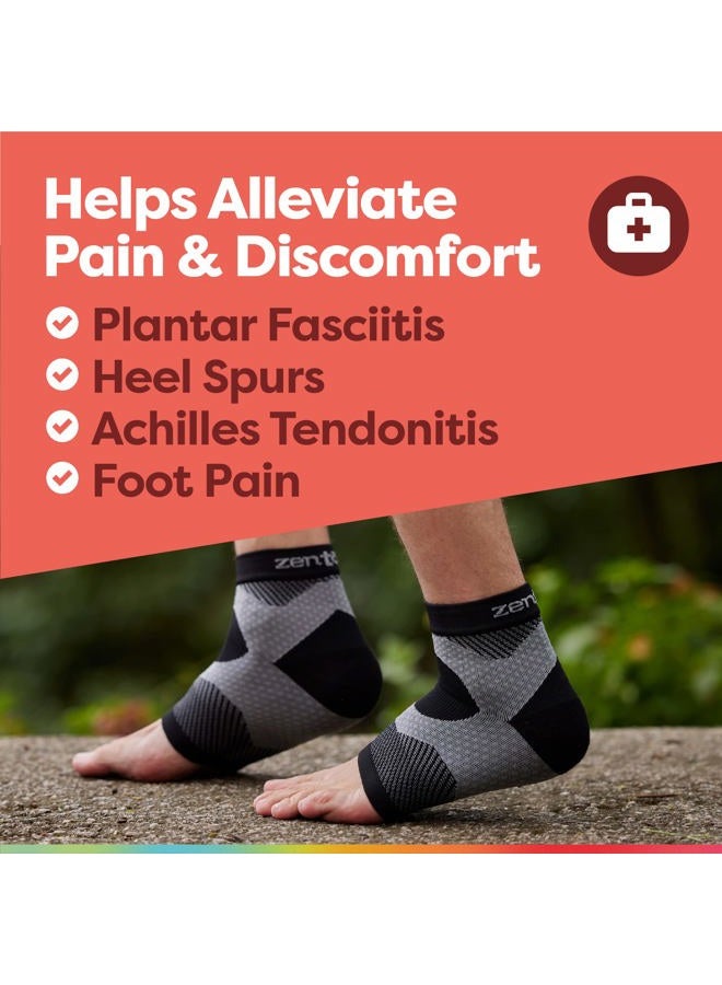 Zentoes Plantar Fasciitis Compression Socks with Arch and Ankle Support, Moisture Wicking, Open Toe Design (S/M) - Image 2