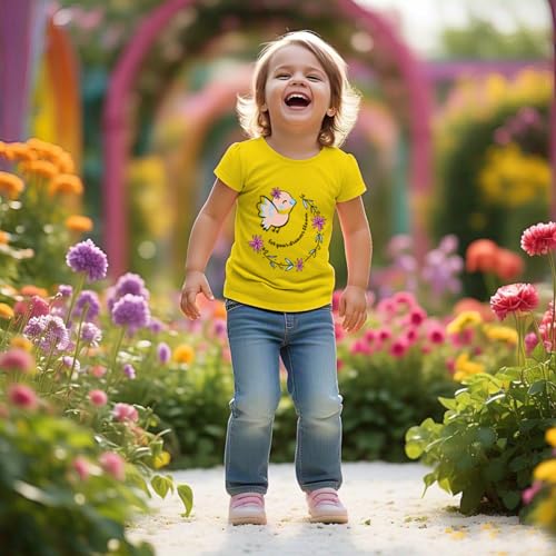 Toddylon Girls T-Shirts Half Sleeve Cotton Printed Regular Fit Tshirt with Round Neck Summer Tshirts Pack of 2 (Yellow & Pink, 3 Years-4 Years) (Tshirts Only) - Image 4