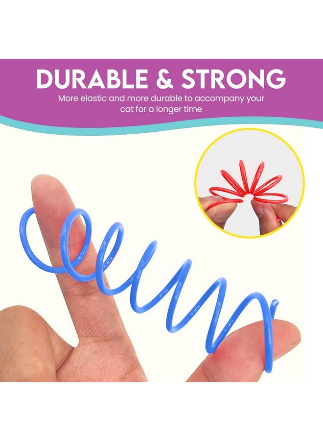 سبوت لعبة قطط بنوابض ملونة رفيعة - ألعاب نطاطة للقطط متوسطة الحجم التي تعيش داخل المنزل للعض والضرب والمطاردة - تبقي القطط والقطط الصغيرة مستمتعة لساعات - تتضمن عشرة نوابض حلزونية بعرض 3 بوصات، ألوان متنوعة - Image 2