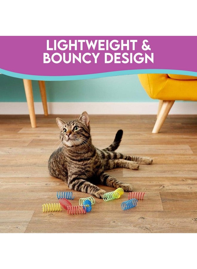 سبوت لعبة قطط بنوابض ملونة رفيعة - ألعاب نطاطة للقطط متوسطة الحجم التي تعيش داخل المنزل للعض والضرب والمطاردة - تبقي القطط والقطط الصغيرة مستمتعة لساعات - تتضمن عشرة نوابض حلزونية بعرض 3 بوصات، ألوان متنوعة - Image 3