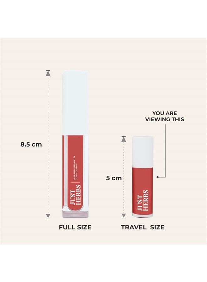 Just Herbs Organic Liquid Lipstick Kit Set of 5, Hydrating & Lightweight Lip Color - Paraben & Silicon Free - 1.6 fl oz. (Nudes & Browns) - Image 3
