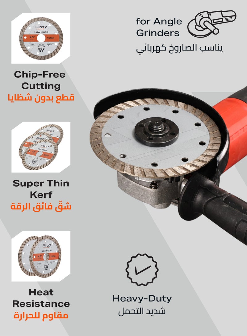 LAWAZIM Pro7 Corrugated Saw Blade for fast cutting Tile Blades Disc Wheel Porcelain Tiles Granite Marble Ceramics Gold 4.5 Inch K20133 - Image 4