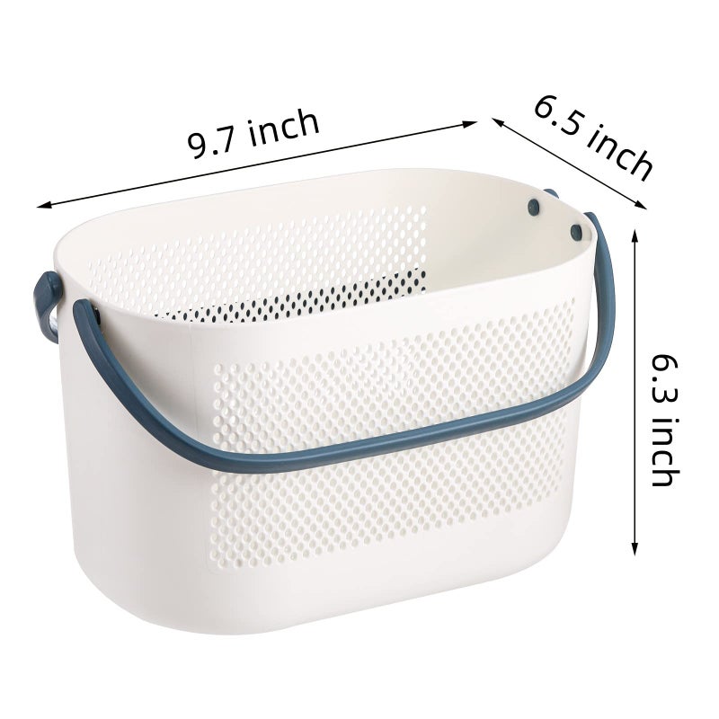 AVLA 4 Pack Portable Shower Caddy Basket, Plastic Storage Baskets with Handles, Drainage Toiletry Organizer Bin, Dorm Shower Tote Bag for Bathroom, Kitchen, Closet, Bedroom, College, Gym, Camp - Image 2