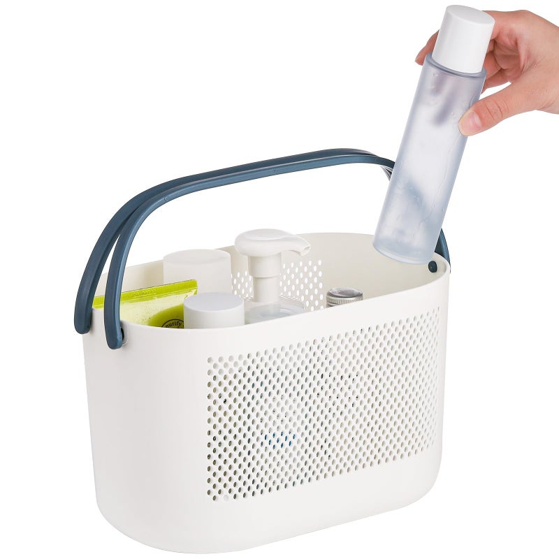 AVLA 4 Pack Portable Shower Caddy Basket, Plastic Storage Baskets with Handles, Drainage Toiletry Organizer Bin, Dorm Shower Tote Bag for Bathroom, Kitchen, Closet, Bedroom, College, Gym, Camp - Image 4
