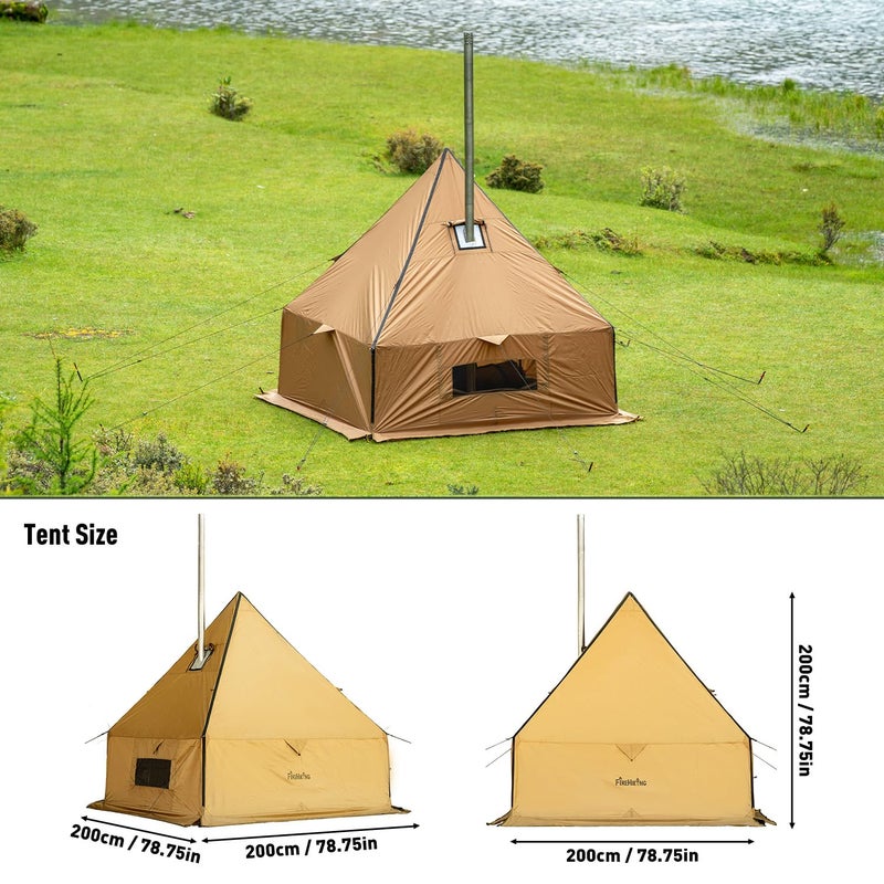FireHiking Camping Hot Tent with Stove Jack Yurt Outdoor Wall Teepee Tent with Snow Skirt 6.6ft - Image 2