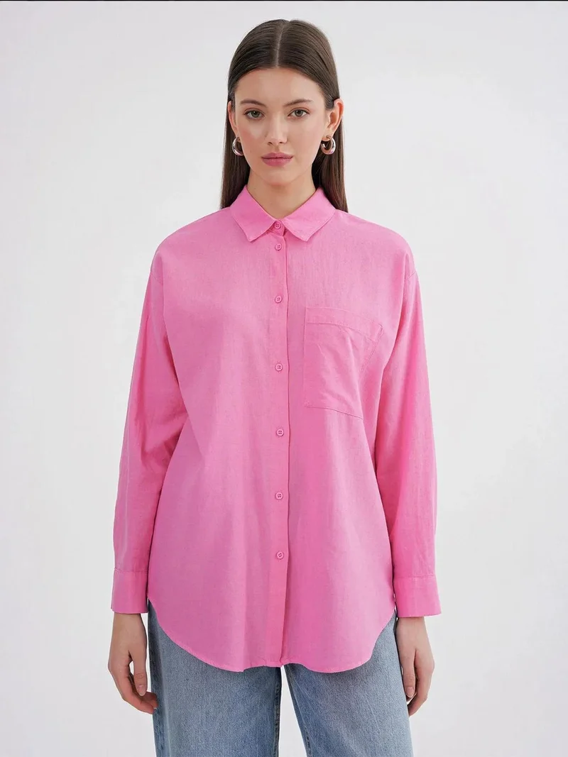 MixRay Mixray Oversize Linen Blend Shirt