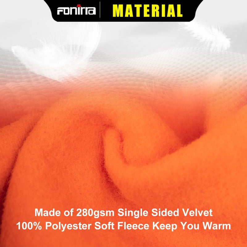 FONIRRA Hi Vis Safety Fleece Zip Hoodie for Men Reflective Sweatshirts ANSI Class 3 Jackets Detachable Hood (Orange,L) - Image 4