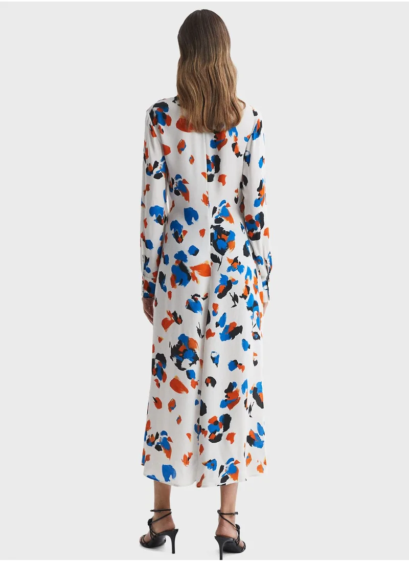 REISS Floral Printed Dress