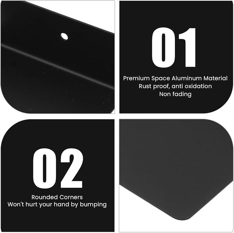 Black Metal Wall Mounted AV Shelf For Projector Router Set Top Box With Hardware - Image 4