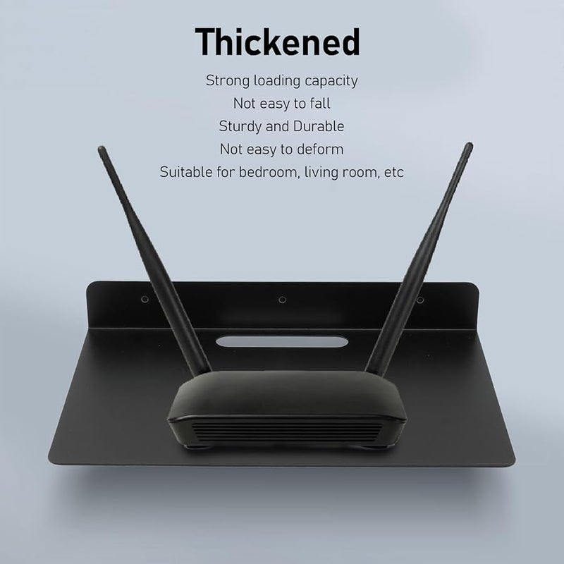 Black Metal Wall Mounted AV Shelf For Projector Router Set Top Box With Hardware - Image 5