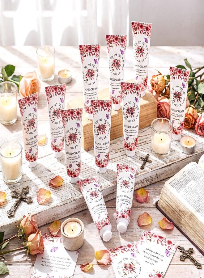 Leelosp 12 Pcs Christian Hand Cream Religious Gift Bulk for Women Mother's Day Mini Travel Size Hand Lotion Inspirational Bible Verse Church Party Favors Prayers Appreciation Gifts for Teacher Women - Image 3