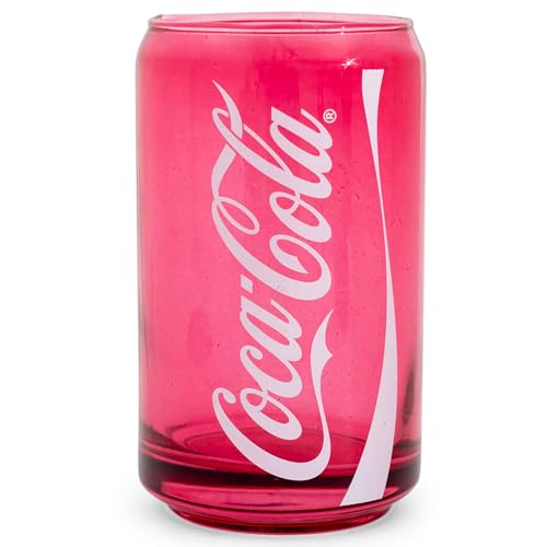 Silver Buffalo Coca-Cola Can-Shaped Red Glass Cup | Glassware For Sodas, Beverages | Holds 10 Ounces - Image 1