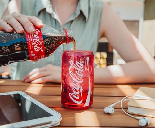 Silver Buffalo Coca-Cola Can-Shaped Red Glass Cup | Glassware For Sodas, Beverages | Holds 10 Ounces - Image 4