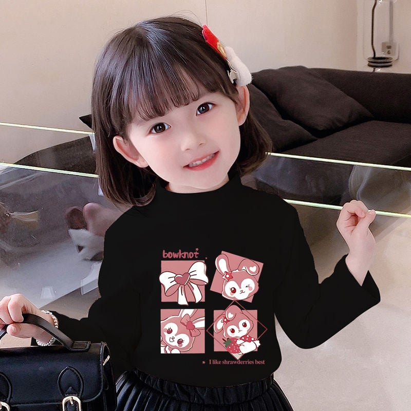Y2487# Girls Velvet Long Sleeve T-Shirt New Tide Children'S Base Shirt Casual T-Shirt Coat Children'S Clothing Tide - Image 4