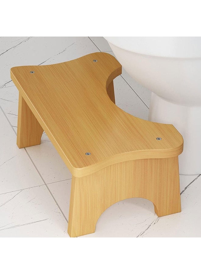 Wooden toilet seat, toilet chair, children's toilet aid, toilet seat, wooden footstool, sturdy 35-degree C-shaped seat, allows squatting, anti-clogging - Image 2