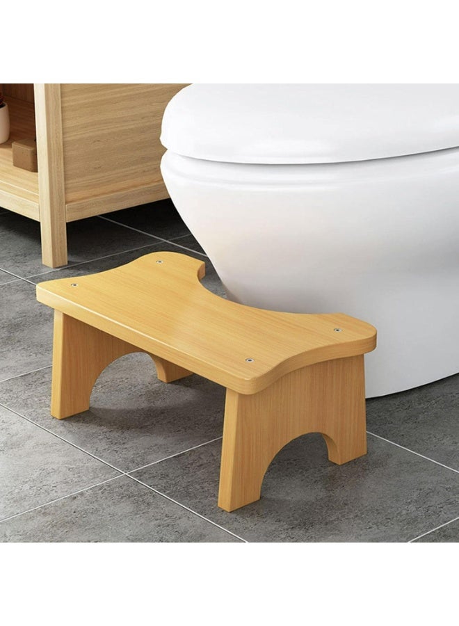 Wooden toilet seat, toilet chair, children's toilet aid, toilet seat, wooden footstool, sturdy 35-degree C-shaped seat, allows squatting, anti-clogging - Image 1