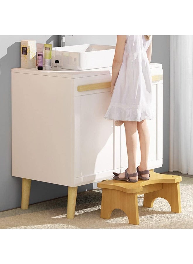 Wooden toilet seat, toilet chair, children's toilet aid, toilet seat, wooden footstool, sturdy 35-degree C-shaped seat, allows squatting, anti-clogging - Image 4