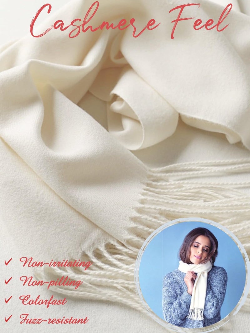 OHAYOMI Pashmina Shawl Wraps Cashmere Feel Scarves Winter Warm Soft Fashion Scarf for Women Evening Dresses Wedding Bridal Bridesmaid Gifts Travel Blanket - Image 4
