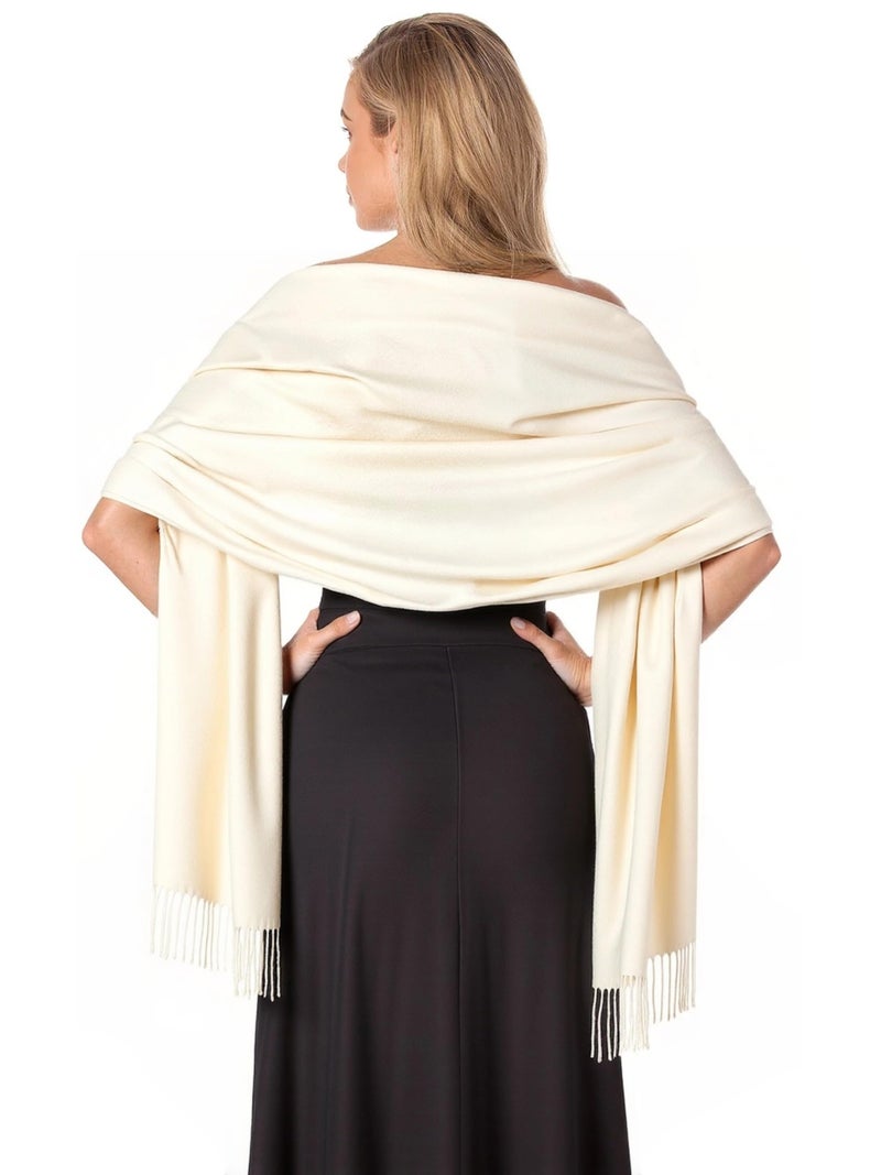 OHAYOMI Pashmina Shawl Wraps Cashmere Feel Scarves Winter Warm Soft Fashion Scarf for Women Evening Dresses Wedding Bridal Bridesmaid Gifts Travel Blanket - Image 1