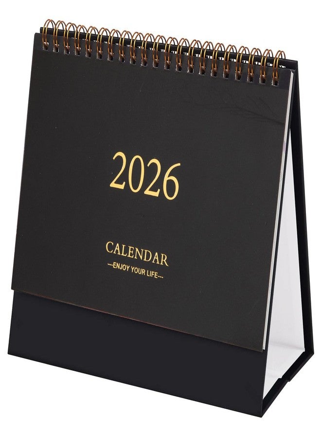 Stiamvd Small Desk Calendar 2026-2027, Monthly Desktop Calendar from Now to Jun 2027- Monthly Theme Design, Standing Flip Desk Calendar for Home Office School (black) - Image 1