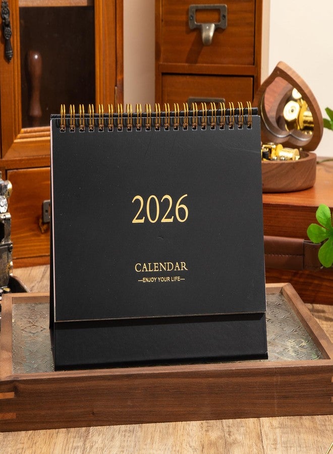 Stiamvd Small Desk Calendar 2026-2027, Monthly Desktop Calendar from Now to Jun 2027- Monthly Theme Design, Standing Flip Desk Calendar for Home Office School (black) - Image 4