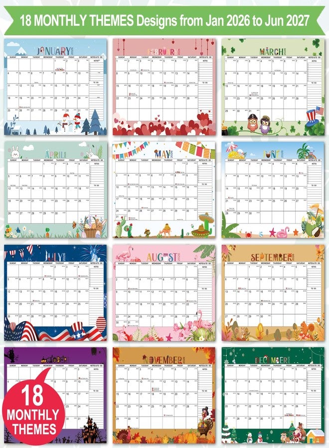 Stiamvd Small Desk Calendar 2026-2027, Monthly Desktop Calendar from Now to Jun 2027- Monthly Theme Design, Standing Flip Desk Calendar for Home Office School (black) - Image 3