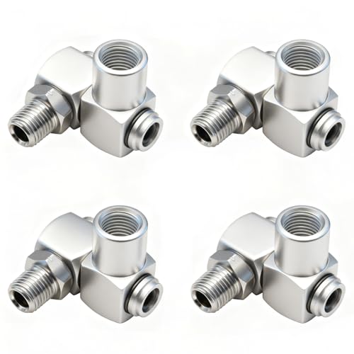 Ruibapa 4 PCS 1/4Inch NPT Air Tool 360 Degree Swivel Fitting Portable Air Tool Adapter,Air Hose Connector - Image 1