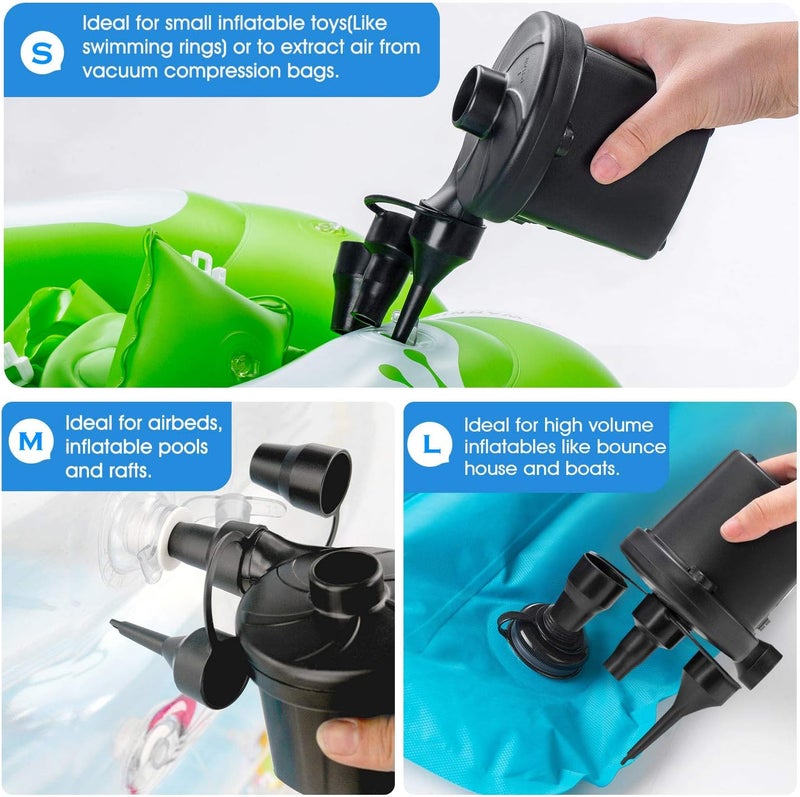Techshare Air Pump for Air Mattress, Air Mattress Pump for Inflatables, Quick Fill Inflator Deflator Air Pump Perfect for Outdoor Camping Inflatable Boat Blow Up Pool Water Toy Car Air Bed - Image 3
