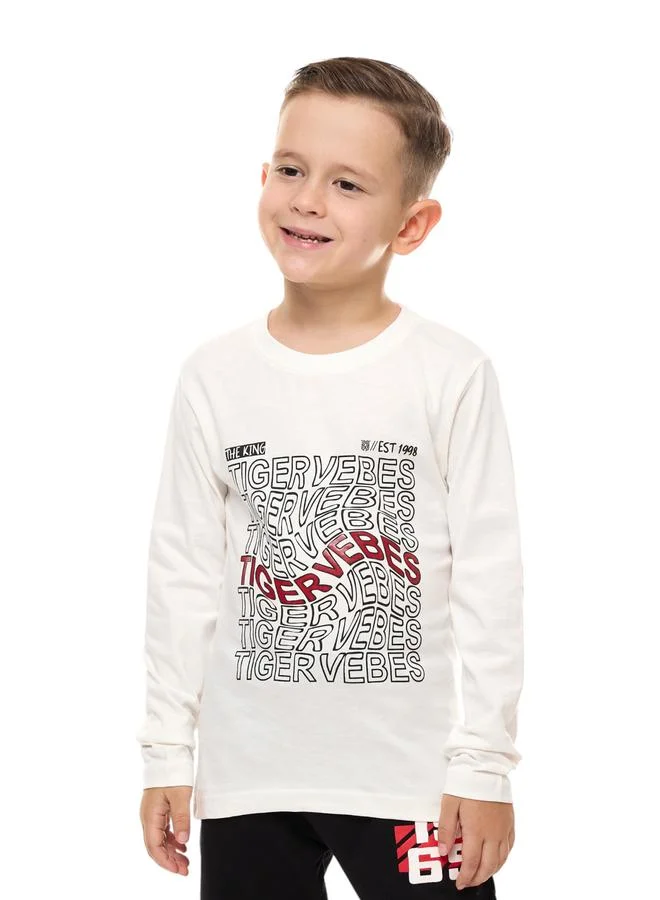 victor and jane Victor And Jane Boys White Long Sleeve T-Shirt